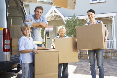 Prepared moving truck delivering items in North London