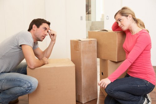 Furniture and boxes prepared for removals in Archway